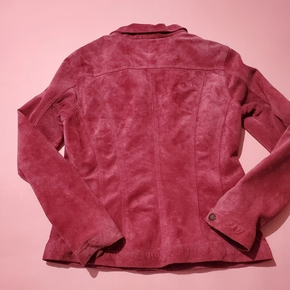 Totally 2000s Y2K Berry Pink Suede Jacket